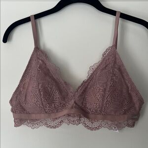 NWT Gilly Hicks Lace Bralette in Dusty Rose / Mauve Size Large